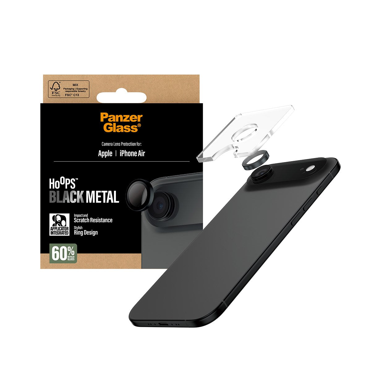 PanzerGlass® Hoops® Black Camera Lens Protector iPhone Air